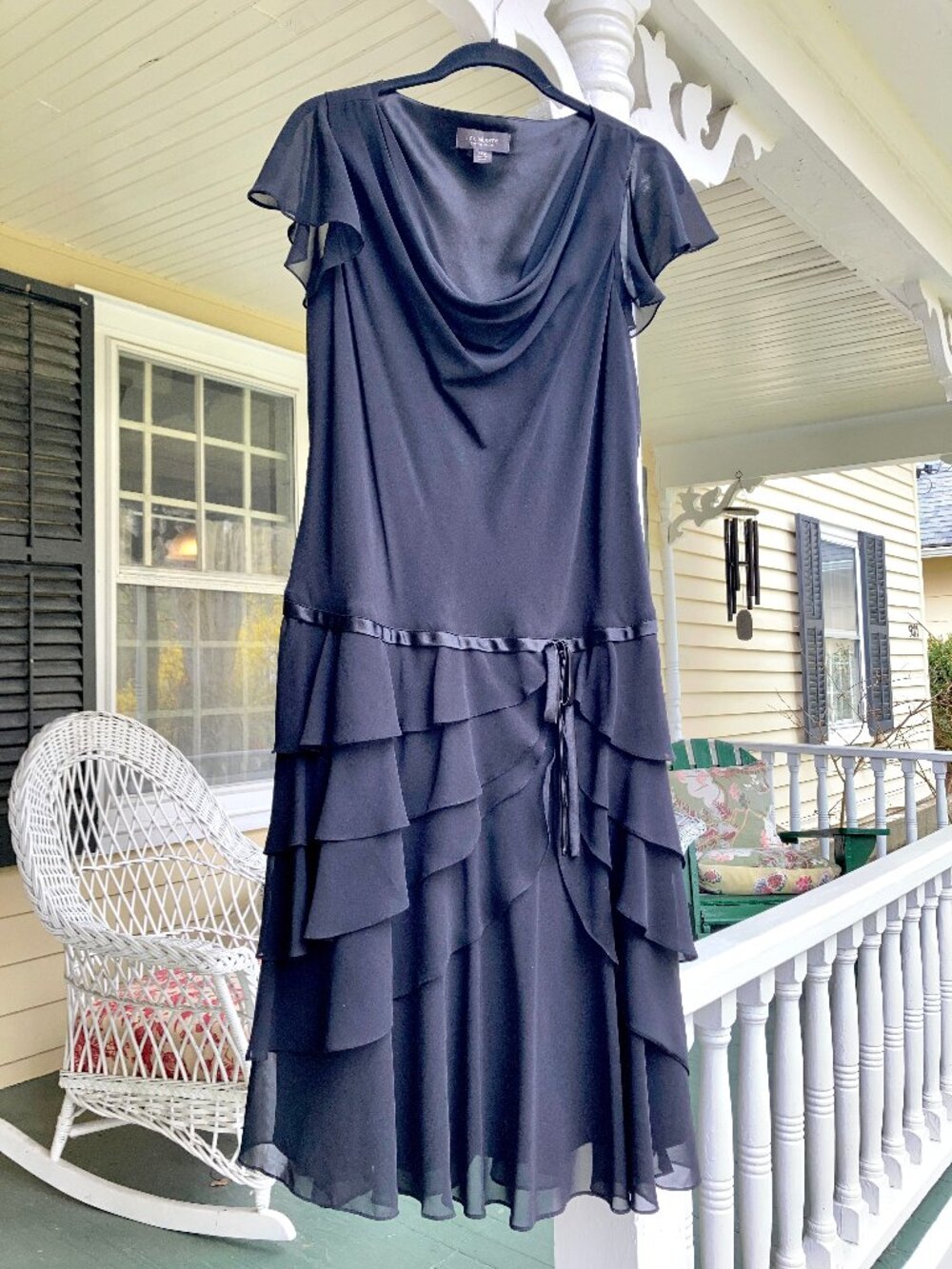 Liz Claiborne Dresses Woman Black Ruffled Dress